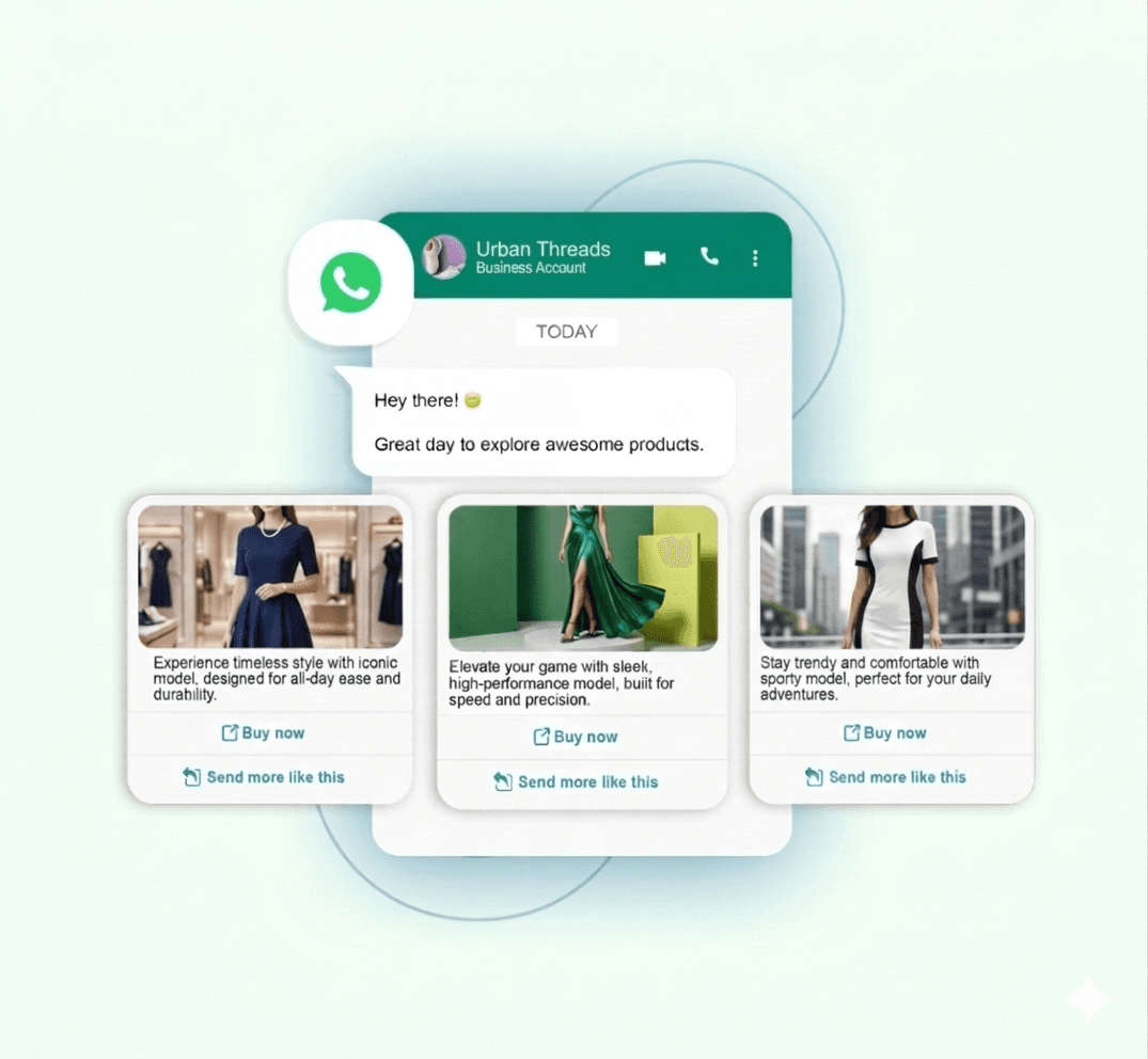 WhatsApp product carousel example